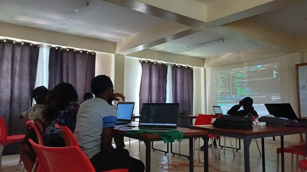 Students coding and developing software applications in NIT computer lab